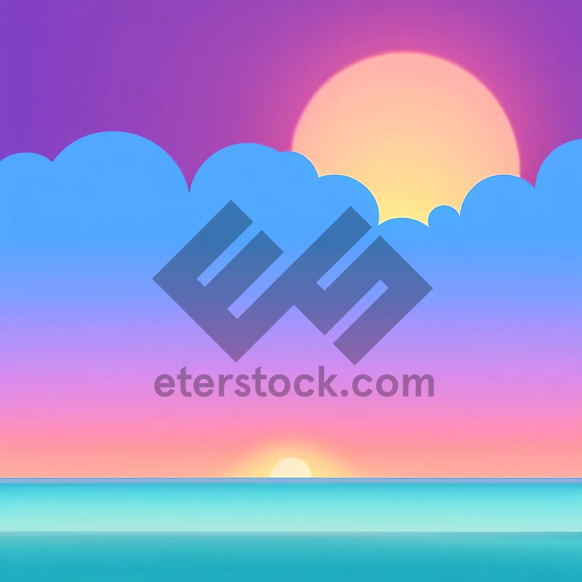 Picture of Sunny Summer Sky with Artistic Wave Design