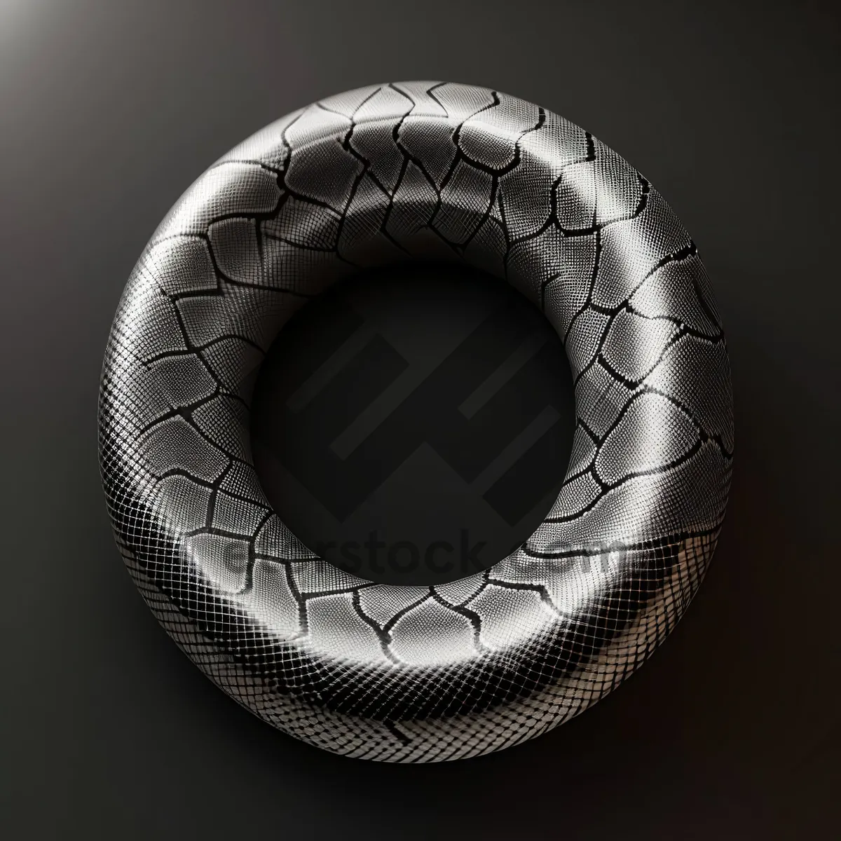 Picture of 3D Graphic Circle Float in Black: Life Preserver Design