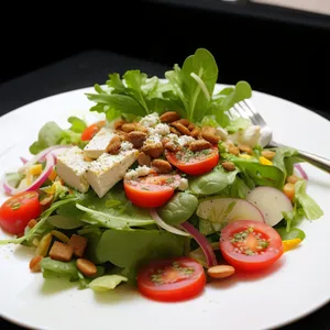 Fresh and Healthy Gourmet Vegetable Salad with Cheese