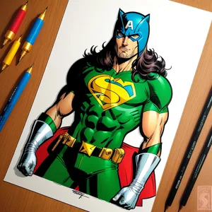 Colorful Crayon Drawing in Comic Book