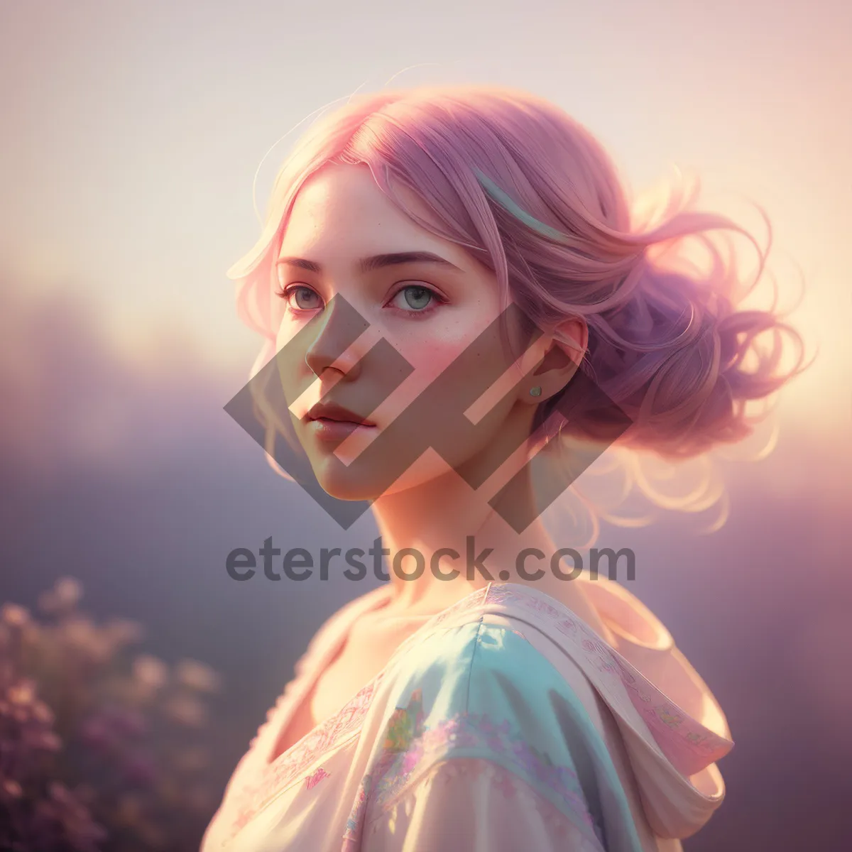 Picture of Beautiful Princess Portrait: Attractive Blonde Lady with Elegant Style