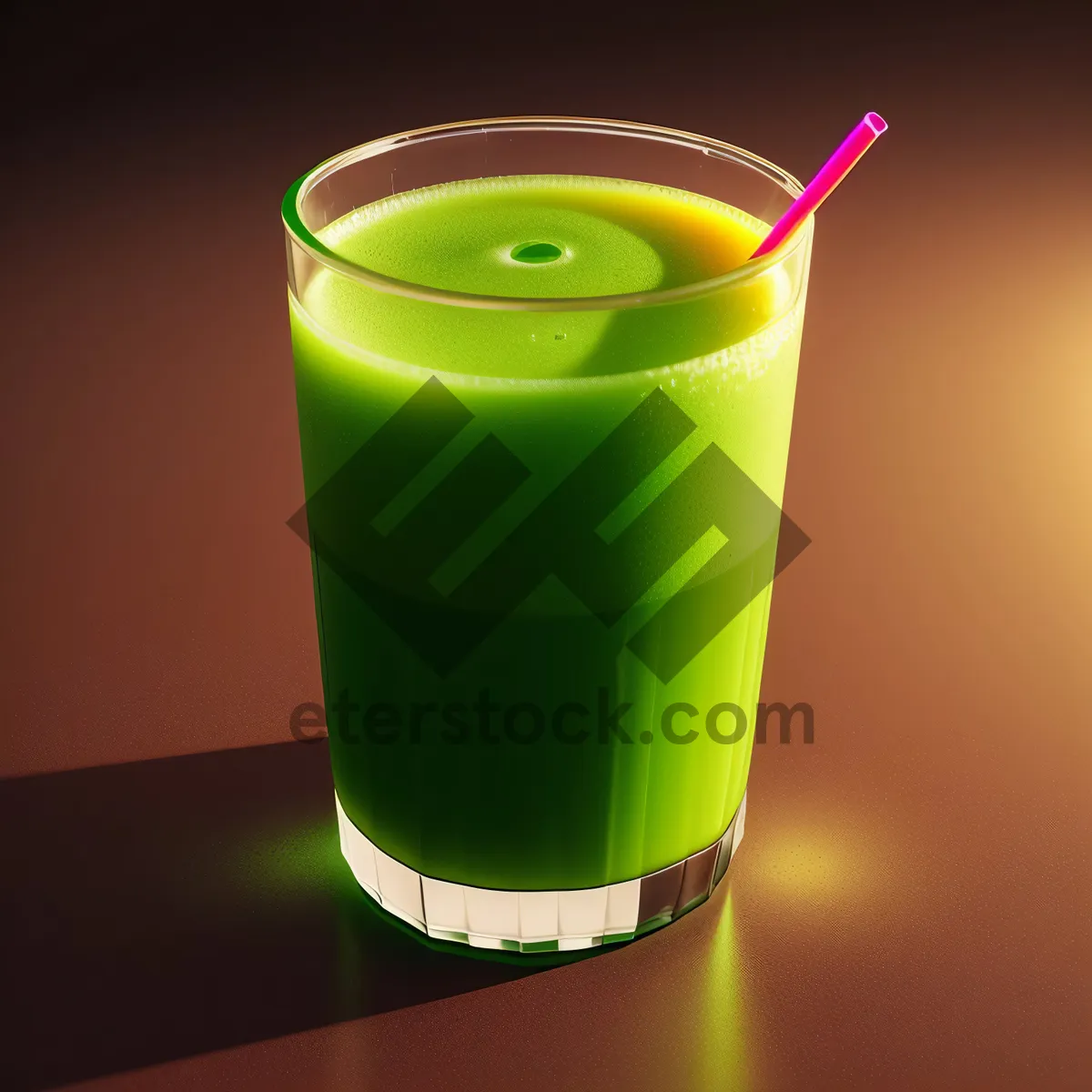 Picture of Cool Fruit Juice Refreshment in Glass with Straw