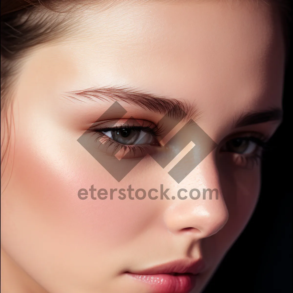 Picture of Flawless Beauty: Closeup of Attractive Model with Stunning Makeup