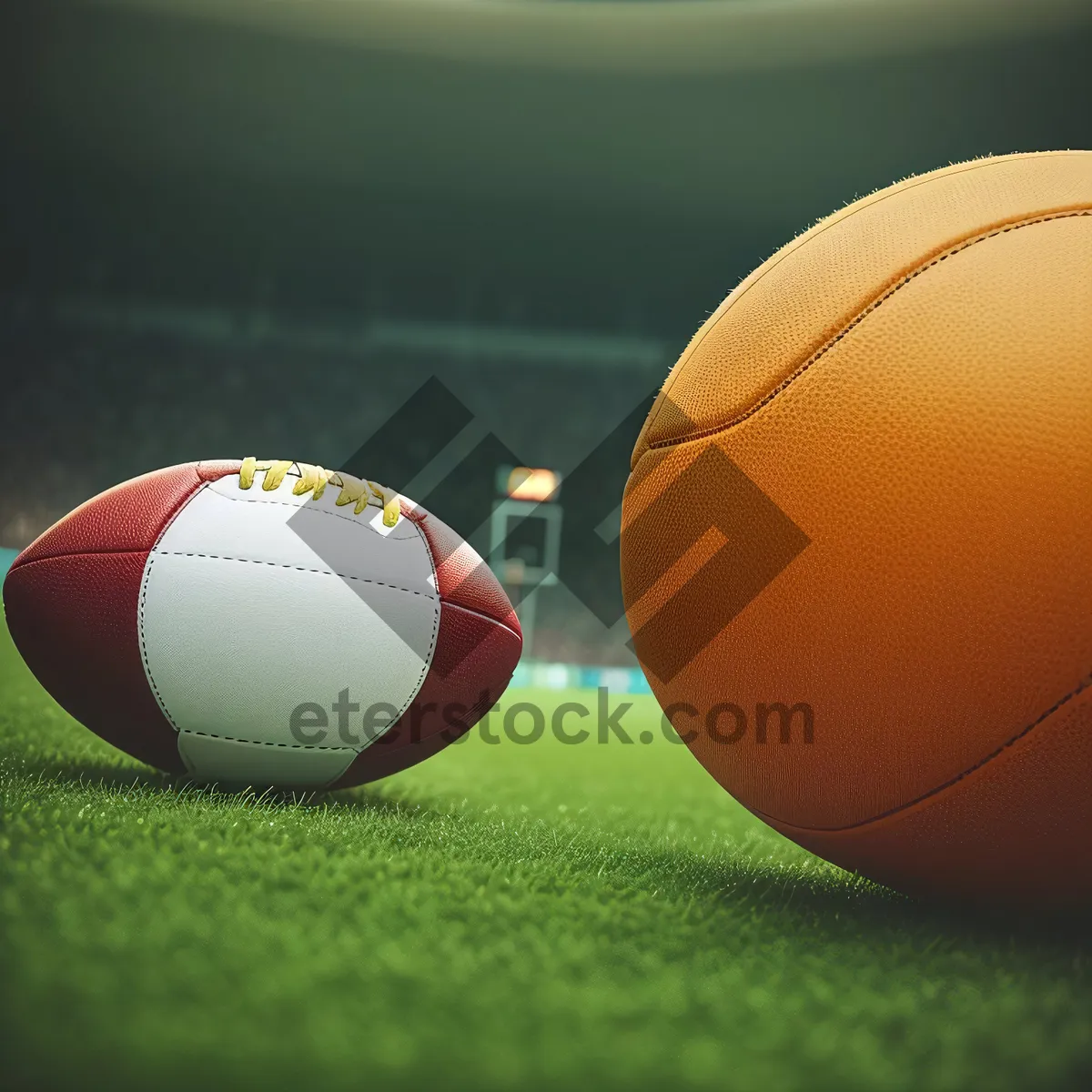 Picture of Revved-Up Competition: Soccer Ball on Green Grass