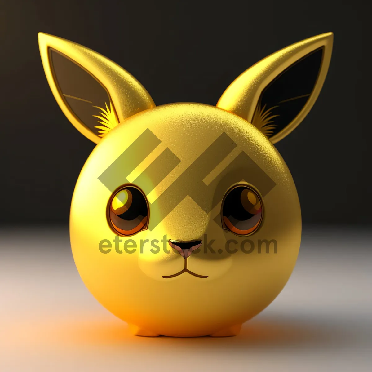 Picture of Yellow Funny Bunny Cartoon Icon