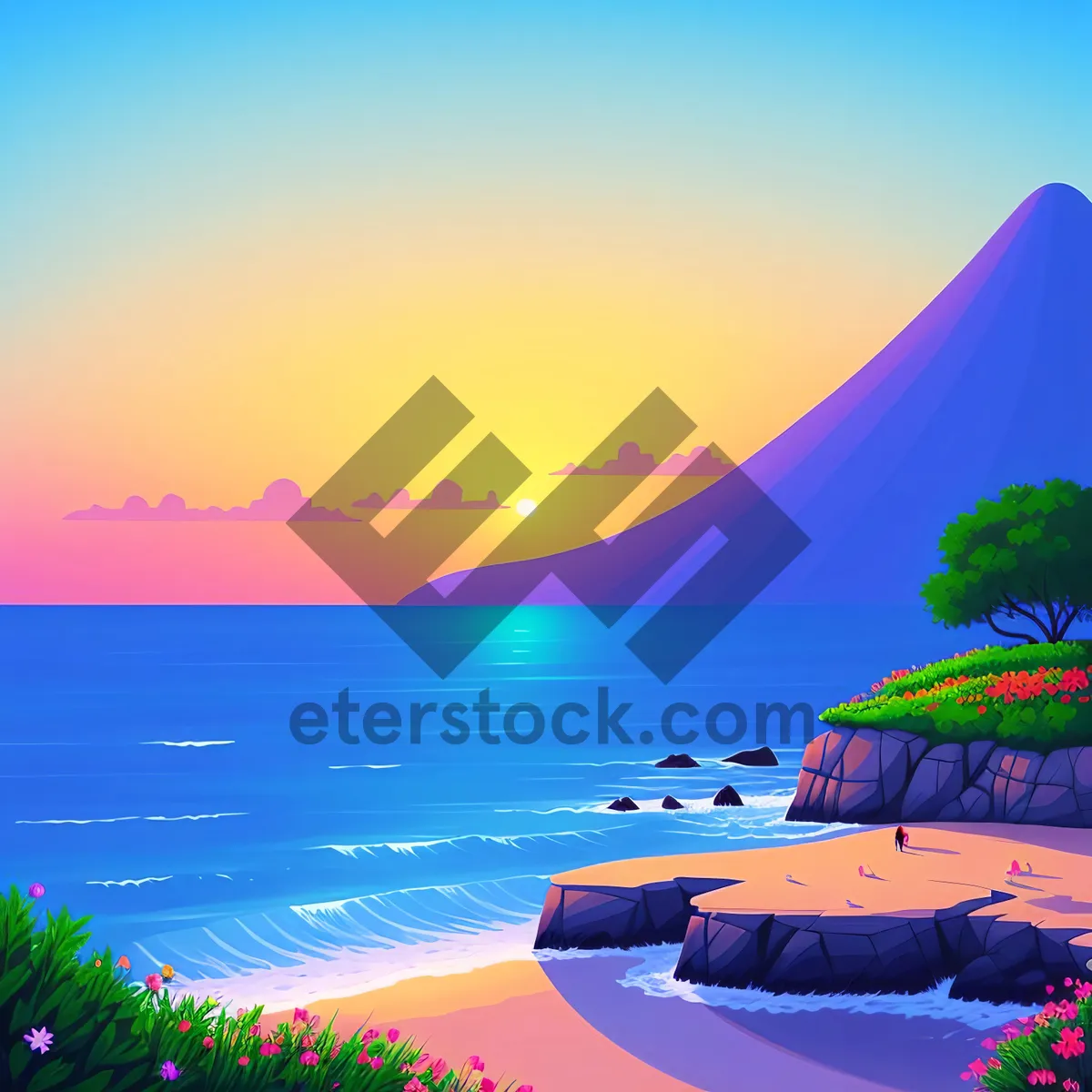 Picture of Vibrant Coastal Serenity: Summer Sky and Sea