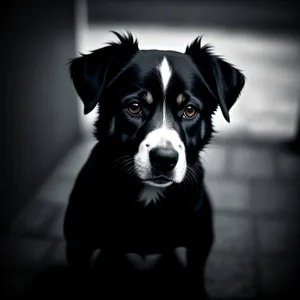 Adorable Border Collie Puppy with Expressive Brown Eyes