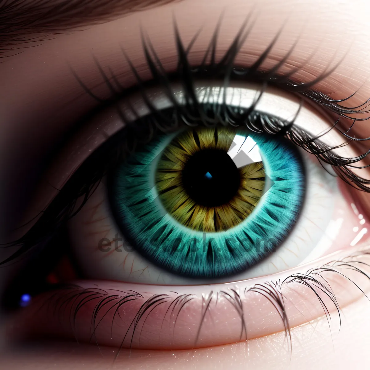 Picture of Floral Gaze: Closeup View of Human Eye with Pupil