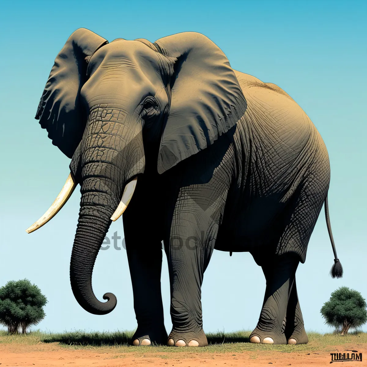 Picture of Graceful tusker amidst South African wilderness