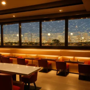 Modern Classroom Interior with Wood Furniture and Grand Piano