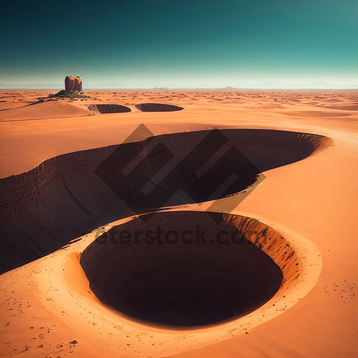 Picture of Vibrant Desert Dunes under Sunlit Sky