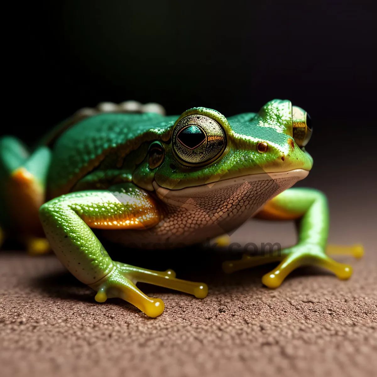 Picture of Vibrant Eyed Tree Frog with Lean Abstraction