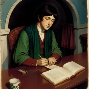 Professional man and happy businesswoman working at office desk