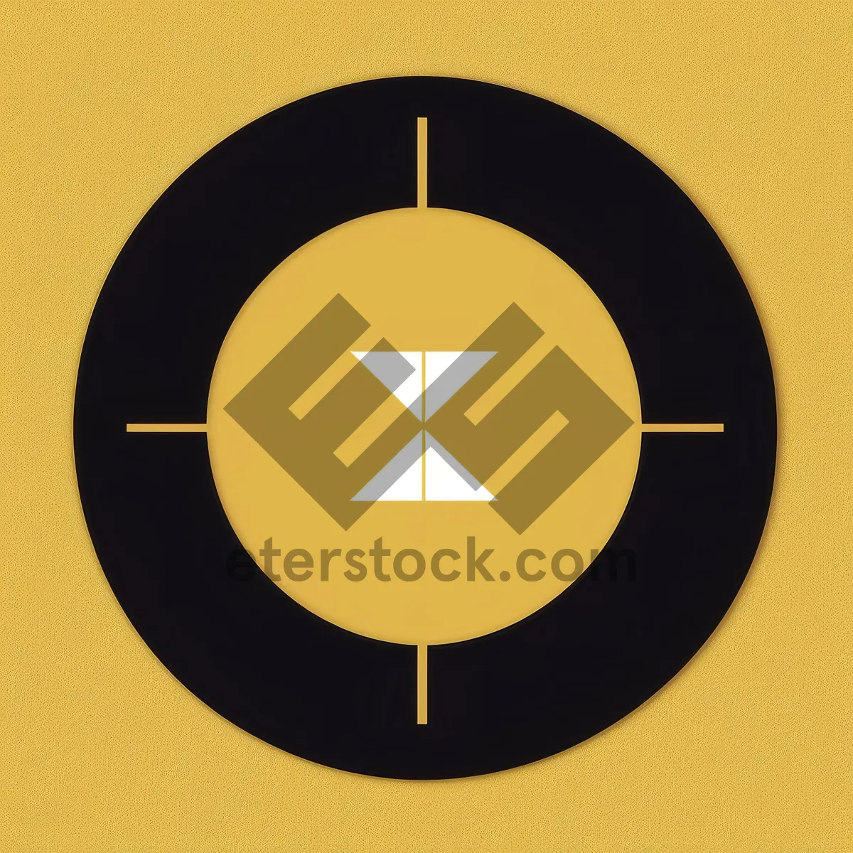 Picture of Shiny Gold Round Clock Icon with Pendulum