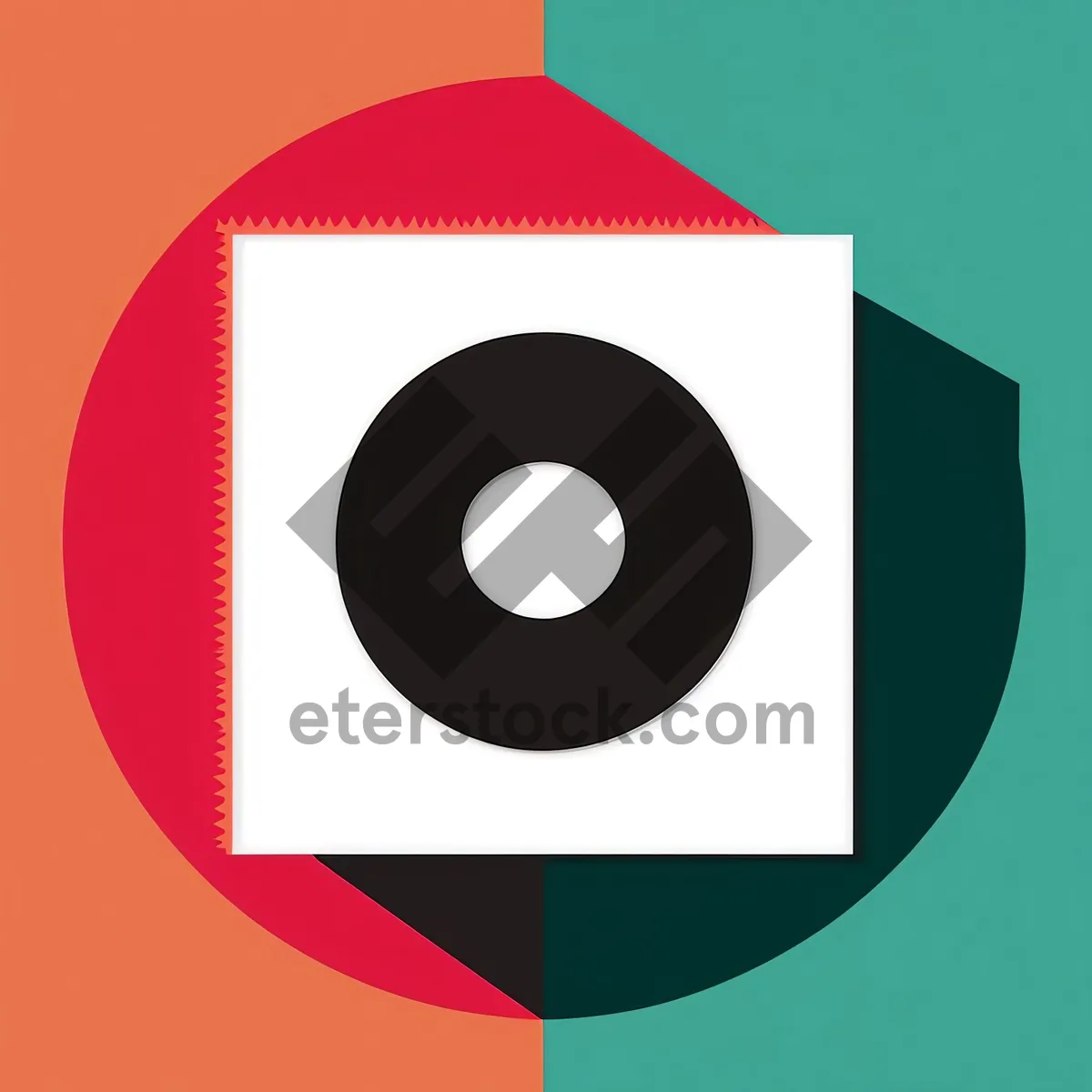 Picture of Shiny Black Magnetic Disk with Icon.