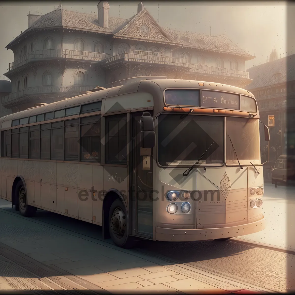 Picture of Urban Mobility: Public Trolleybus on City Street