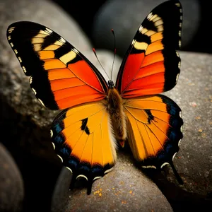 Colorful Monarch Butterfly Wing Closeup