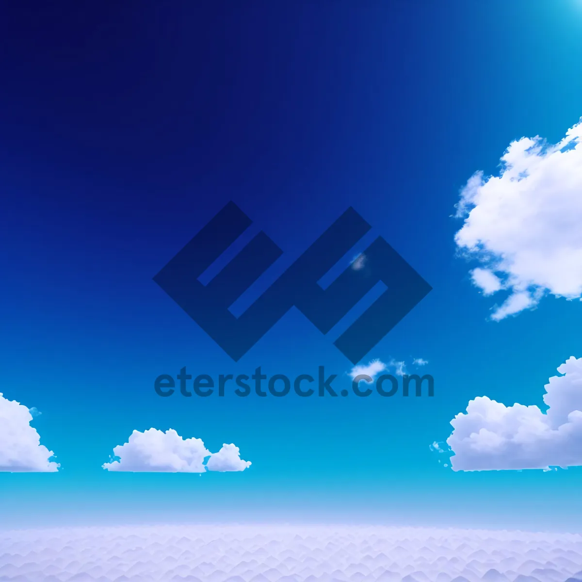 Picture of Vibrant Sunny Sky with Fluffy Clouds