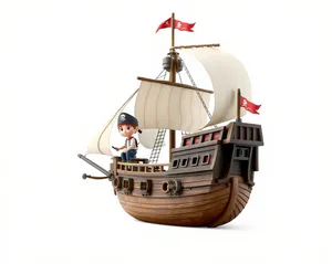 Pirate Ship on the High Seas