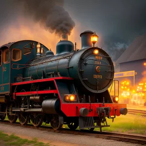 Vintage Steam Locomotive Powering Through the Tracks