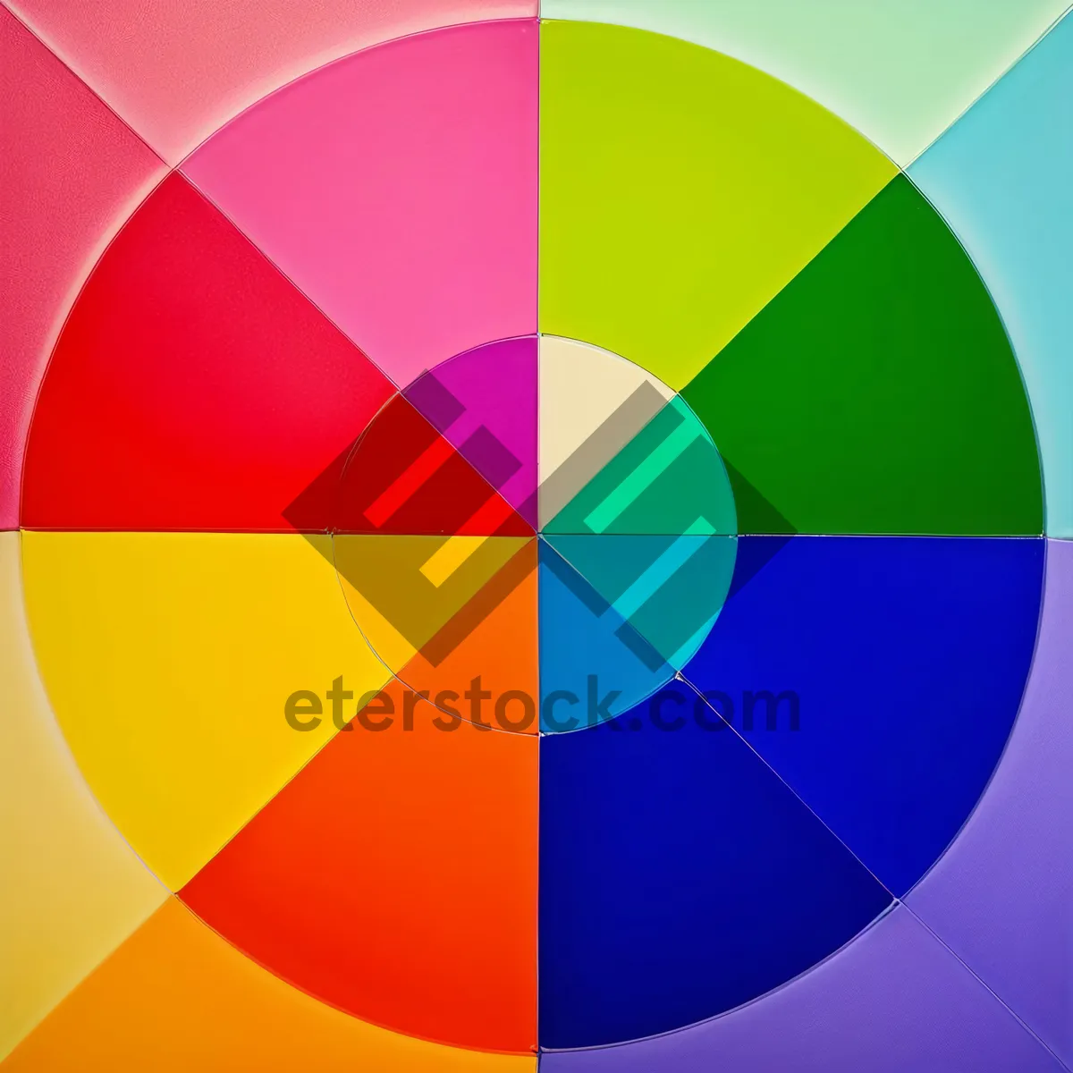Picture of Vibrant Geometric Rainbow Artwork