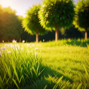 Bountiful Dandelion Meadow Under Dreamy Sunset