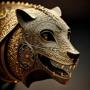 Golden Carnival Mask: Majestic Disguise of Cultural Mystery.