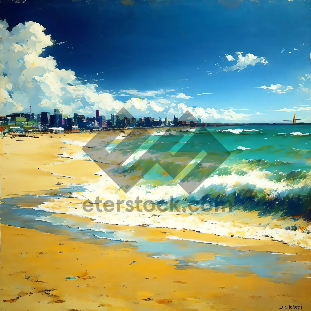 Picture of Serene Tropical Beachscape with Turquoise Waters