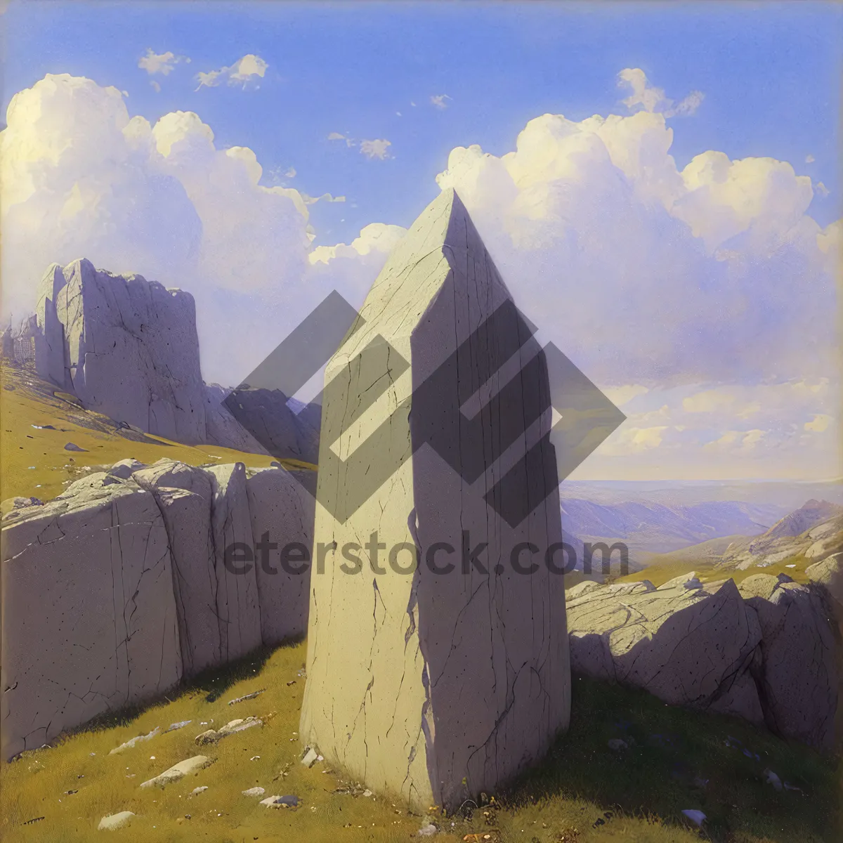 Picture of Megalithic Stone Monument Against Heavenly Sky