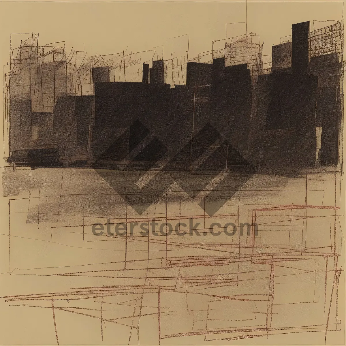 Picture of Architectural Sketch of Building Texture