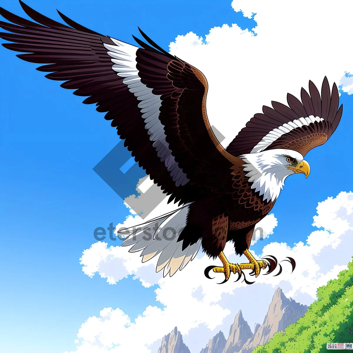 Picture of  Majestic Bald Eagle Soaring Through Sky