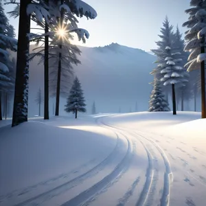 Winter Wonderland: Majestic Snow-Covered Alpine Landscape
