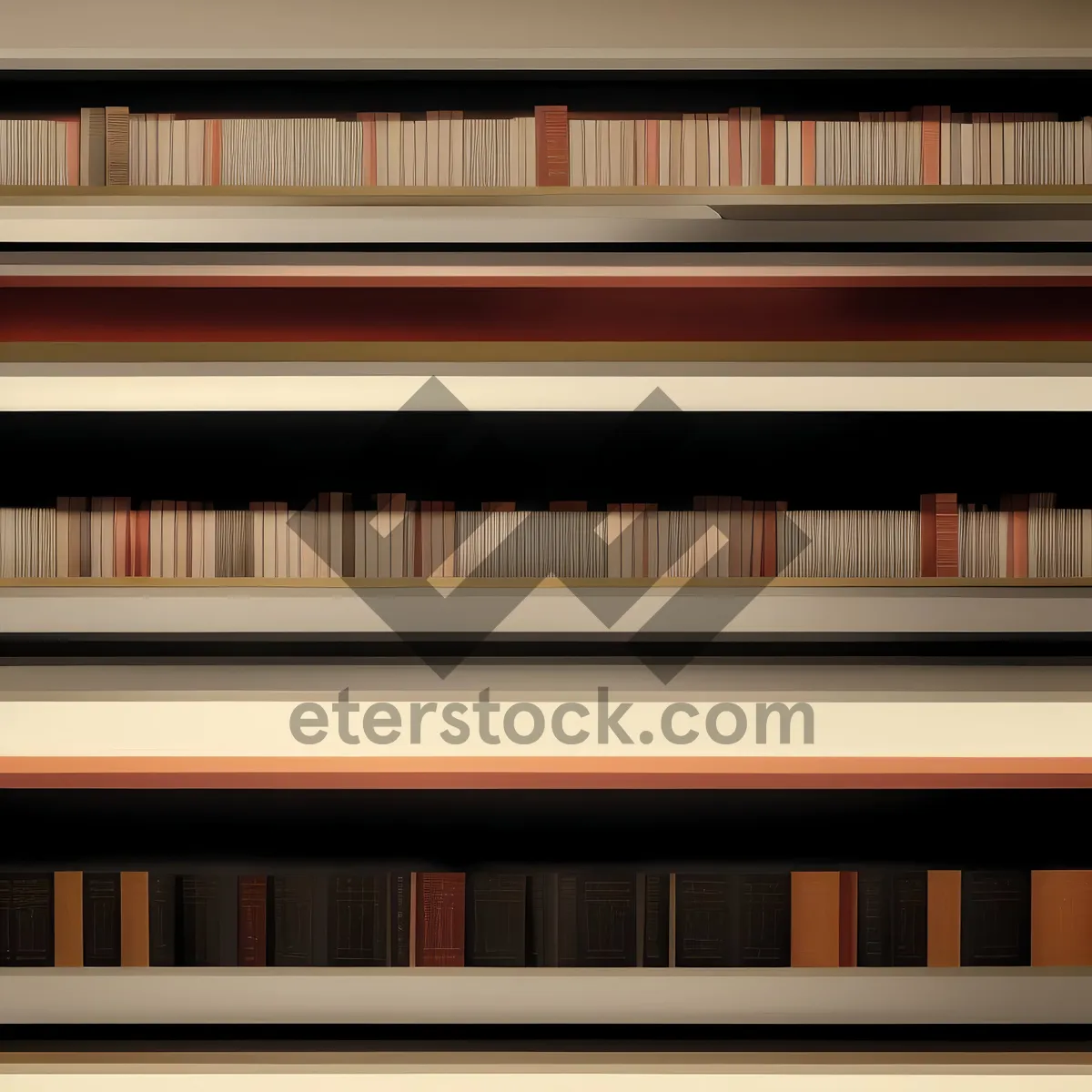 Picture of Library Bookshelf with Stacks of Literature Knowledge