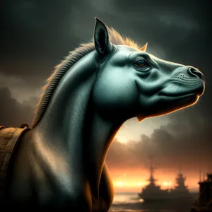 Stunning Black Thoroughbred Stallion Portrait