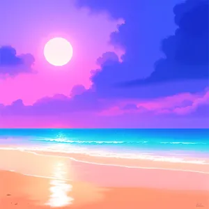 Tropical Sunset Reflection: A Peaceful Paradise