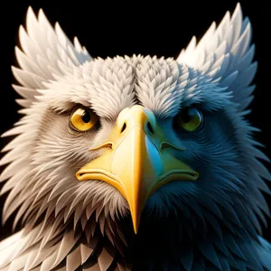Majestic Bald Eagle Stares with Intense Yellow Eyes
