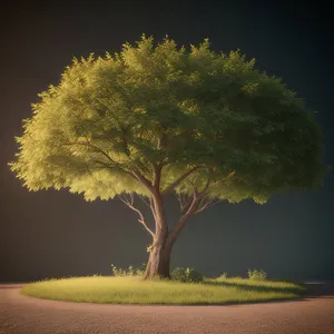 Vibrant Tree-filled Landscape under Clear Skies