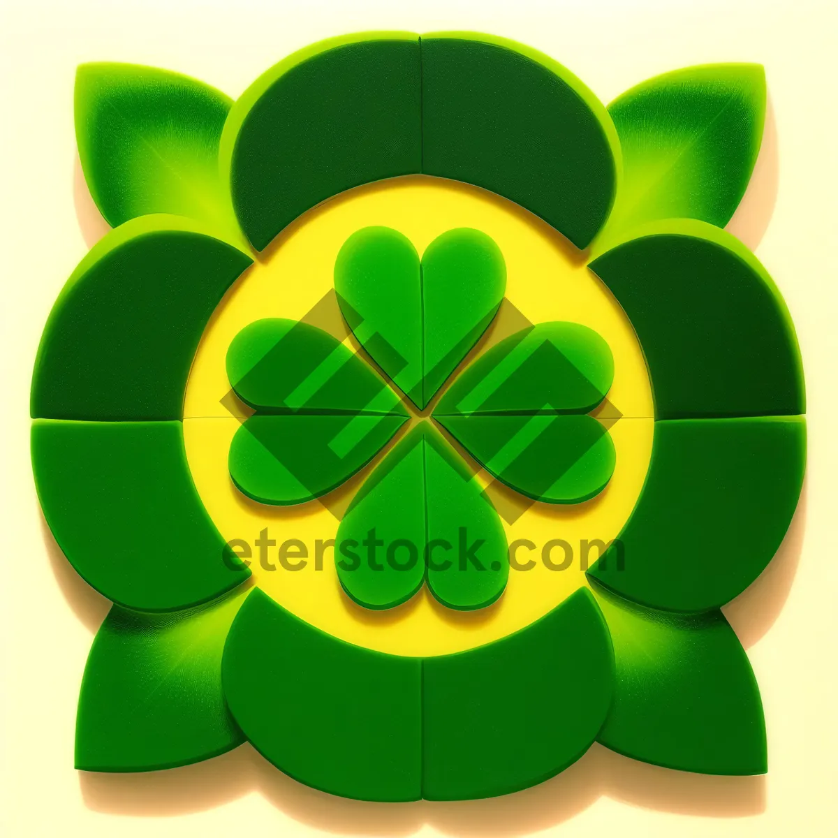 Picture of Orange Leaf Clover Icon - Graphic Design Button