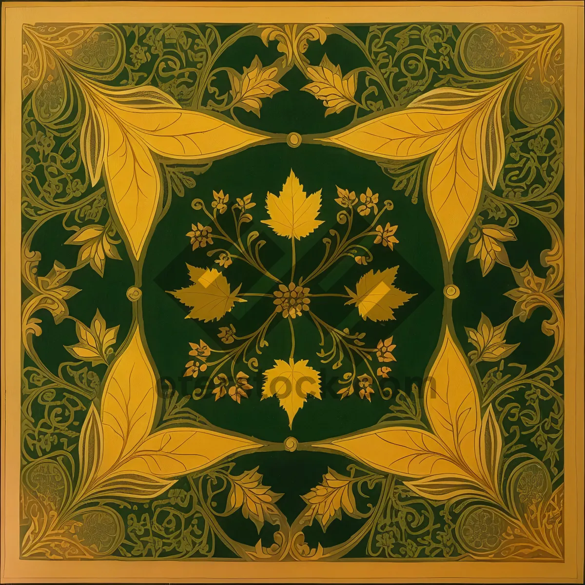 Picture of Vintage Arabesque Silk Damask Decorative Tile