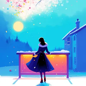 Winter Wonderland: Silhouette Starlight Greeting Card