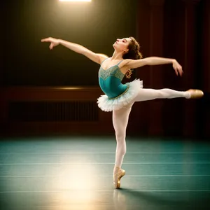 Graceful Ballet Dancer on Balance Beam