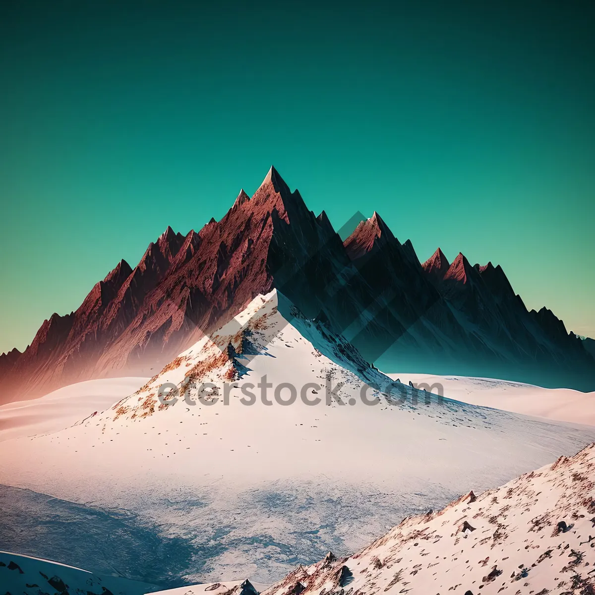 Picture of Majestic Coastal Mountains Meeting Azure Waters