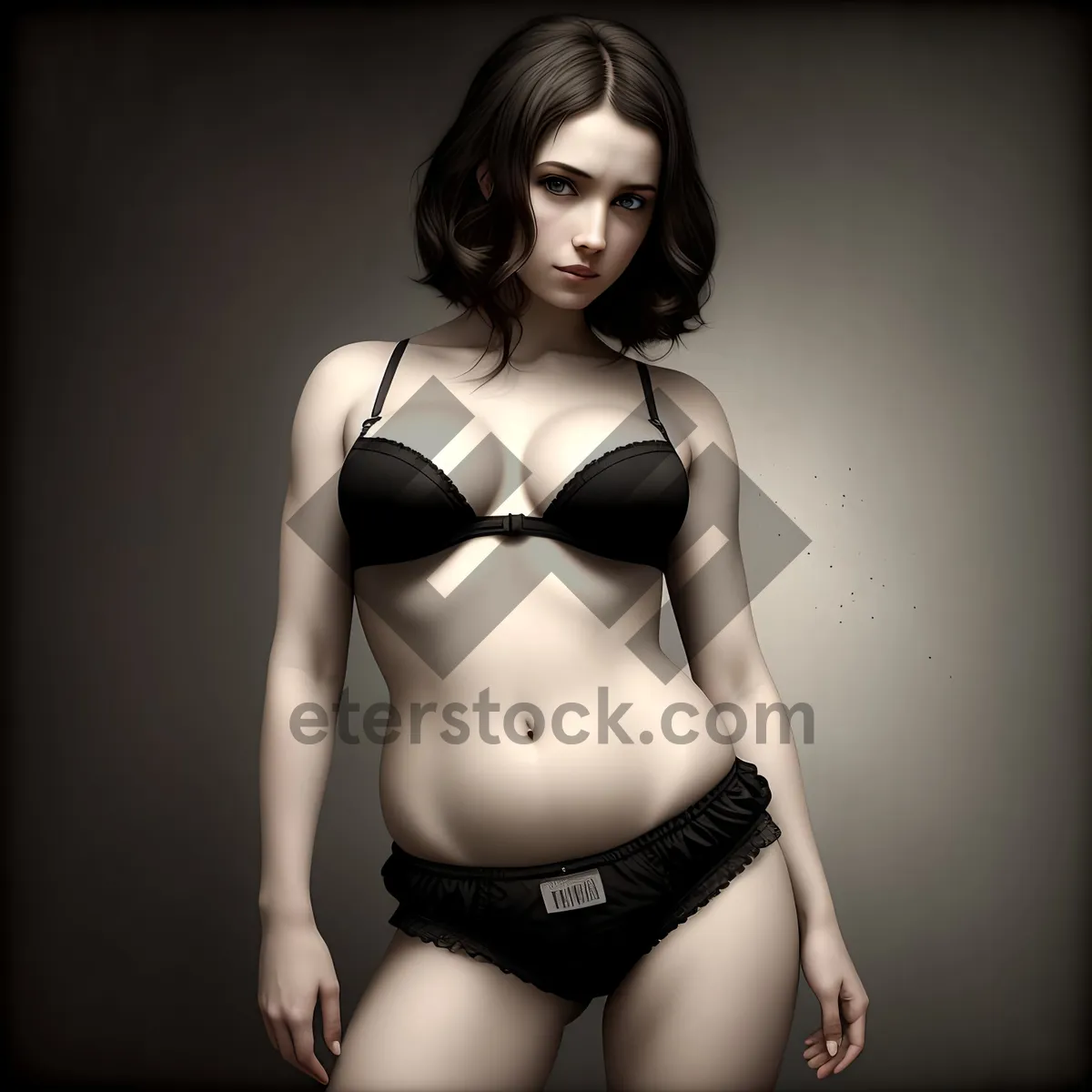 Picture of Seductive lingerie model showcasing attractive undergarments