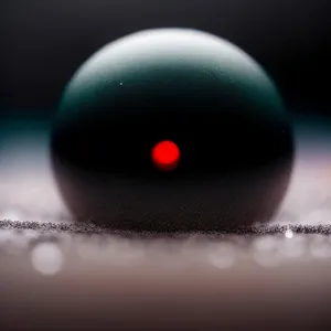 Black Eight Ball on Pool Table - Game Equipment