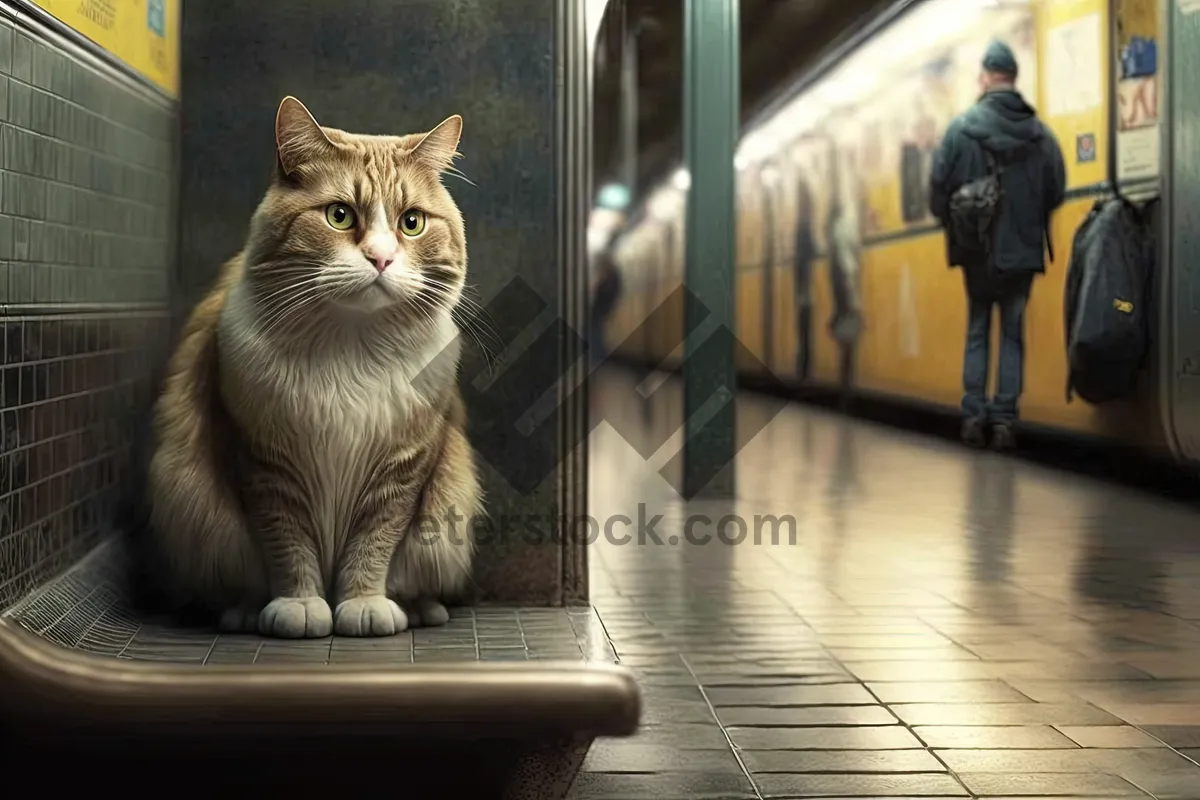 Picture of Adorable Tabby Kitty with Curious Expression on Windowsill