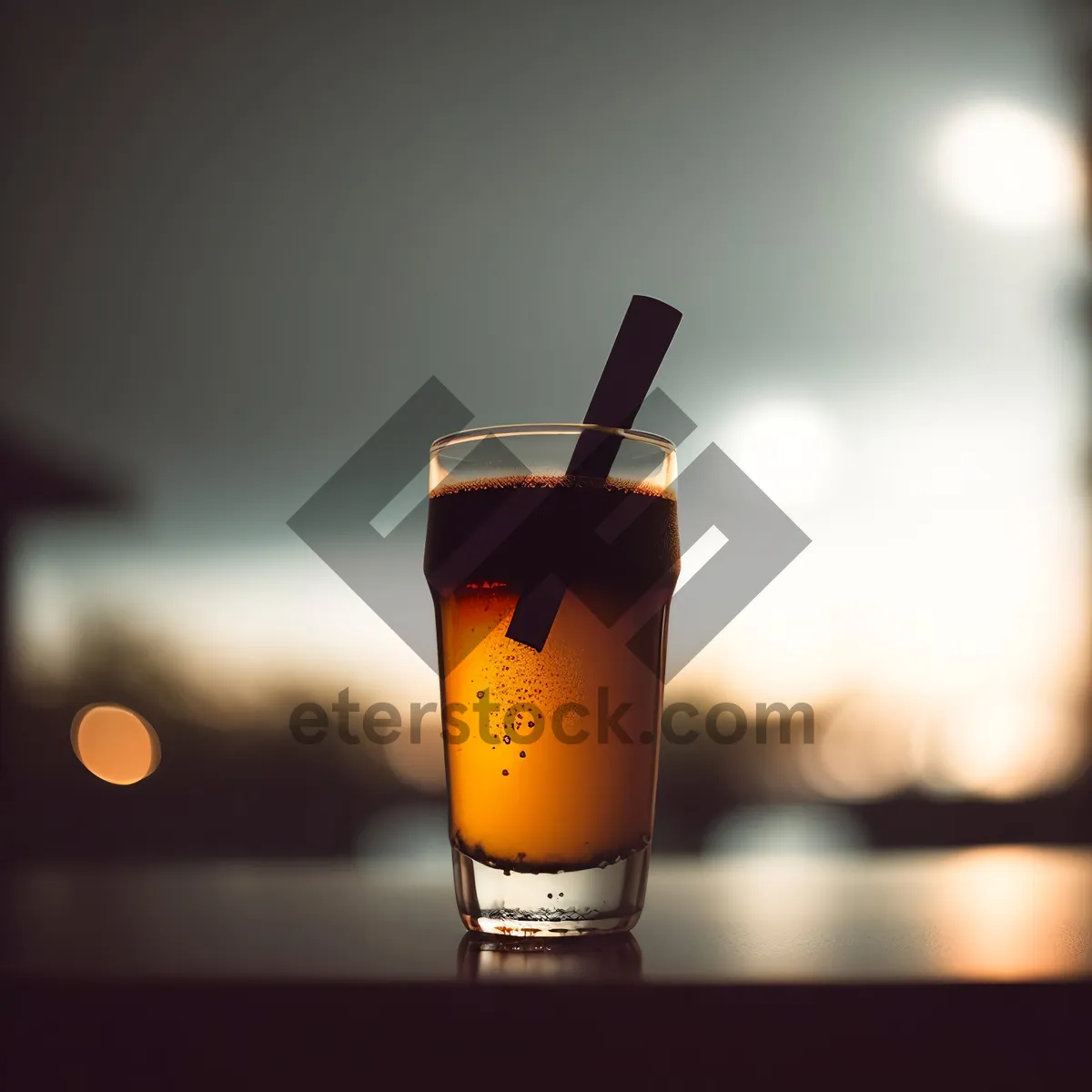 Picture of Refreshing Vodka Cocktail in Ice-Cold Glass