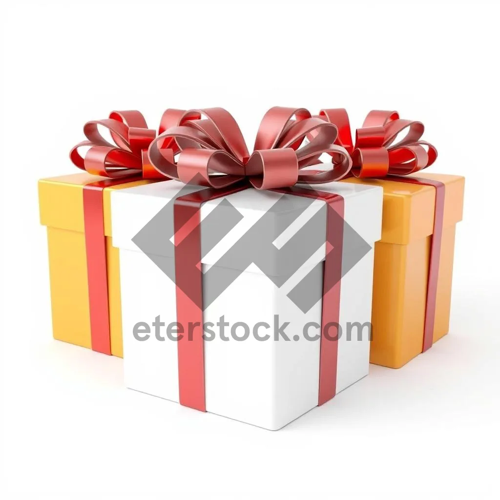 Picture of Shiny Celebration Gift Box with Ribbon and Bow