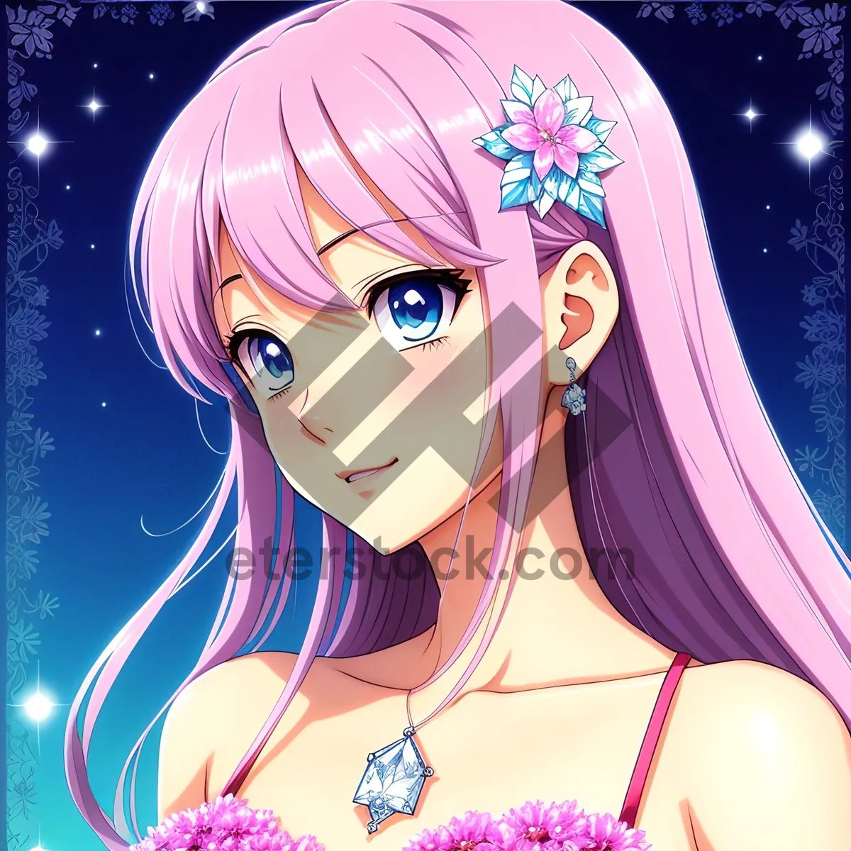 Picture of Moonlit Beauty: Stylish Cartoon Charm with Seductive Appeal
