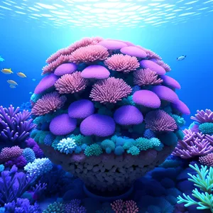 Colorful Sea Urchin on Coral Reef