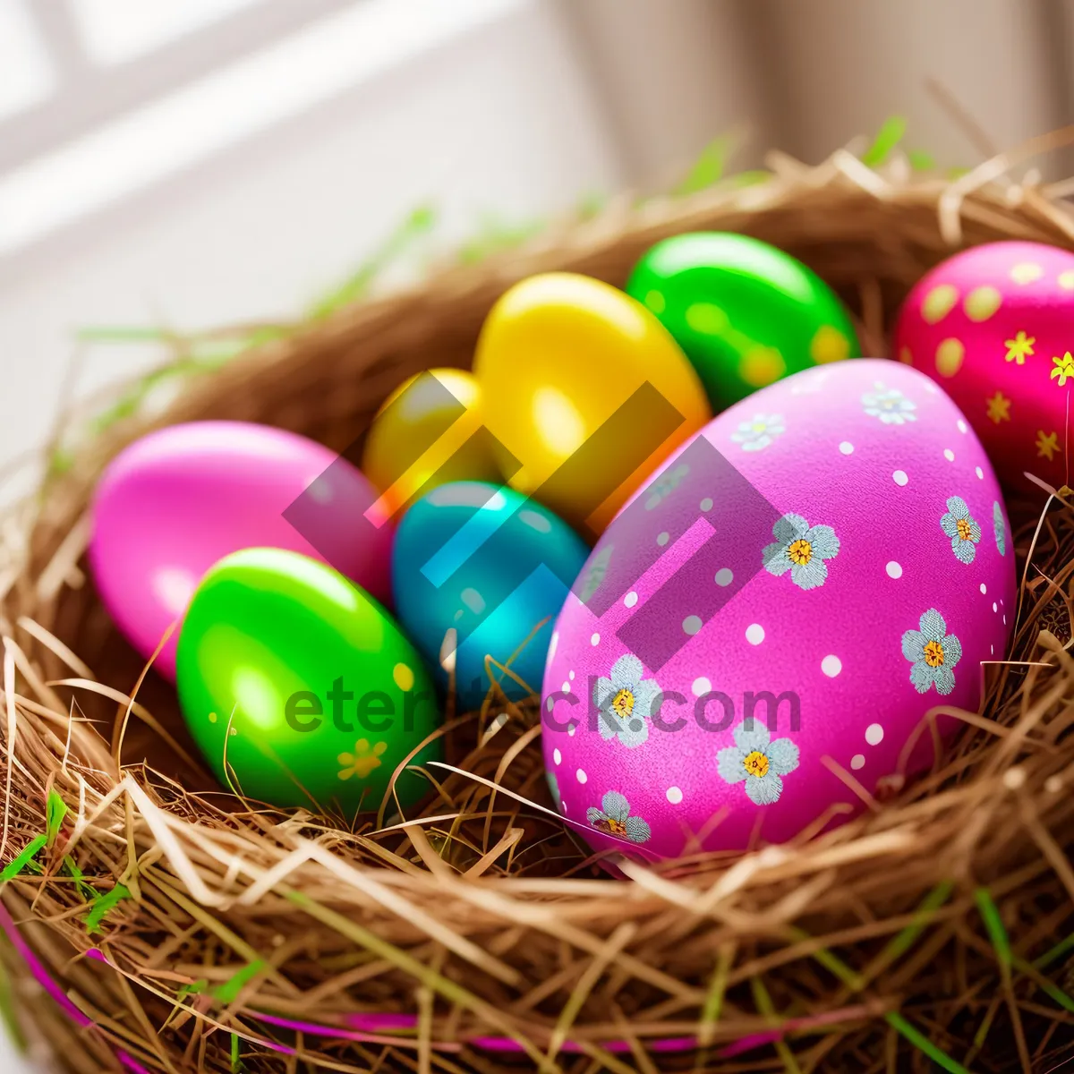 Picture of Festive Easter Egg Delight: Colorful Holiday Treats and Decor